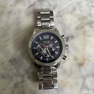 Swiss Hunter men silver stainless steel watch